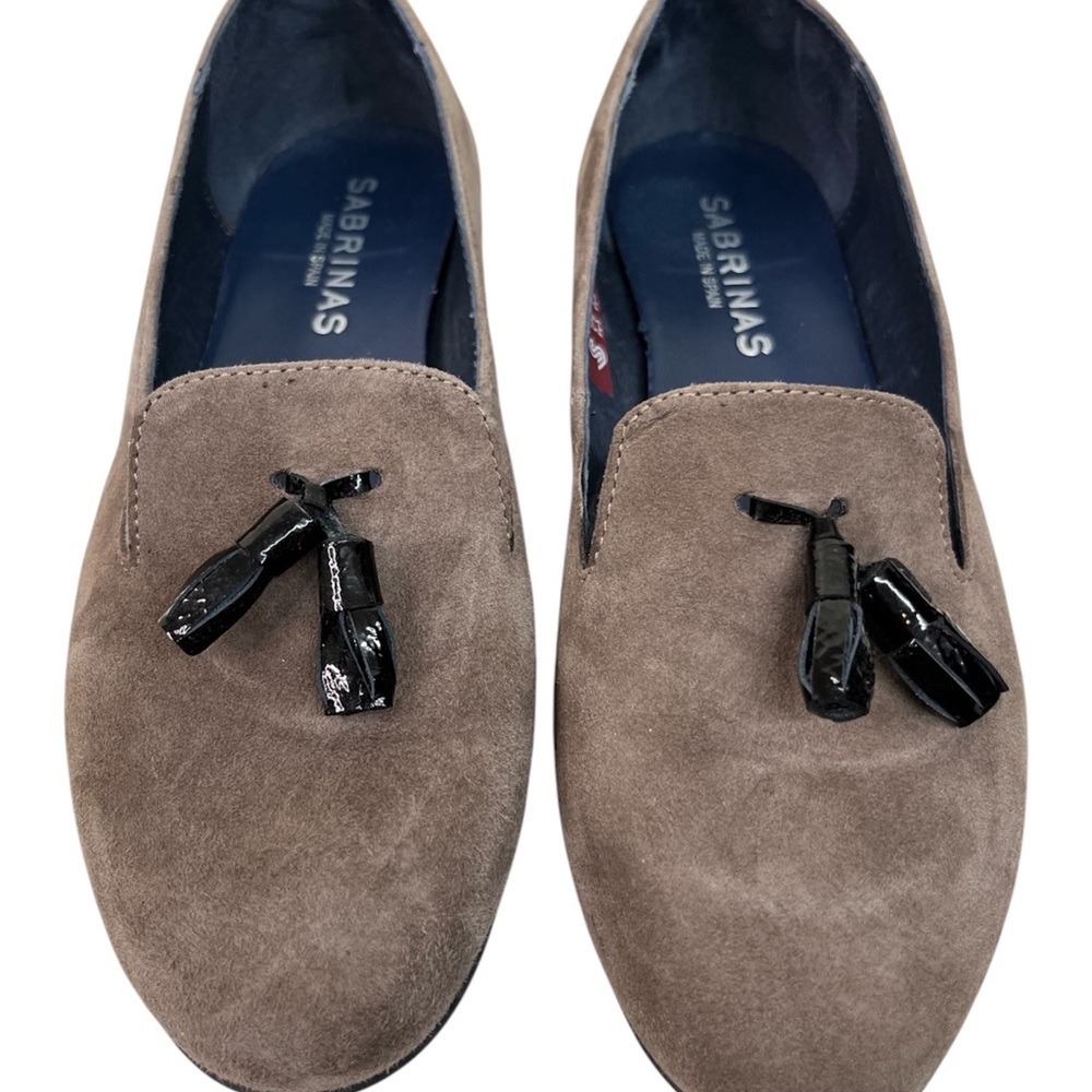 Sabrinas Womens Loafers Taupe Suede Leather Slip-On Shoes Sz 39/ US 8 Org $145